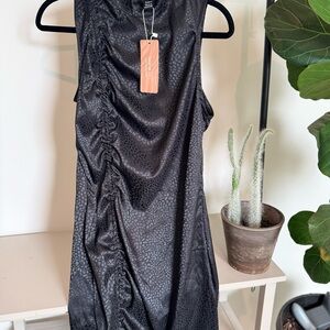 (SOLD) SHEIN SXY Jacquard Drawstring Ruched Bodycon Dress